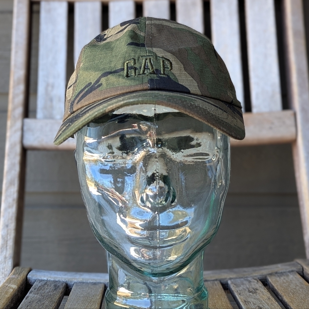 GAP Camouflage Ripstop Baseball Cap Dad Hat Green Embroidered GAP